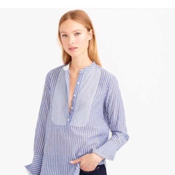 Old Navy Blue & White Striped Poplin Popover Tunic Shirt  Plus size Women XXL - Picture 3 of 12